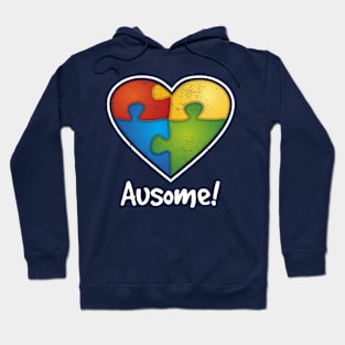 Ausome Jigsaw Heart Autism Pride Hoodie